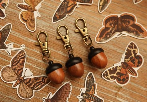 Wooden Acorns, Fall Acorns, Black Cat Sticker, Spooky Stickers, Pumpkin Stickers, Book Pins, Mini Ornaments, Autumn Stickers, Halloween Party Favors