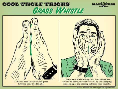 Grass Whistle, Miejski Survival, Trening Sztuk Walki, Hacks Lifehacks, Cool Uncle, Survival Skills Life Hacks, Art Of Manliness, Survival Life Hacks, Survival Techniques