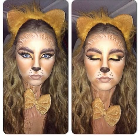 Lion Women Costume, Lion Costume Makeup, Lion Makeup Halloween, Lion Eye Makeup, Nala Lion King Costume, Lion Face Paint Women, Plus Size Lion Costume, Lioness Costume Women, Lion Face Makeup