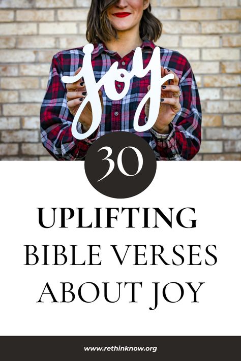 From the beginning to the end, joy is one of the most common themes found in the Bible. The word “joy” or “rejoice” appears over 400 times in the Bible. It’s clear that God wants his people to experience the incredible joy that he has for them. Since joy in the Bible is so prominent I wanted to create a list of the 30 most popular bible verses about joy. Reading through these verses will encourage you to live in the joy that God has for you. Bible Verses About Joy, Verses About Joy, Bible Verse Crafts, Scriptures About Strength, Popular Bible Verses, Woman Inspiration, Bible Stand, Uplifting Bible Verses, Word Joy