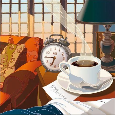 Coffee Illustration, Cafe Art, Coffee Poster, Good Morning Sunshine, Good Morning Coffee, A Cup Of Coffee, Good Morning Beautiful, Coffee Love, Coffee Humor