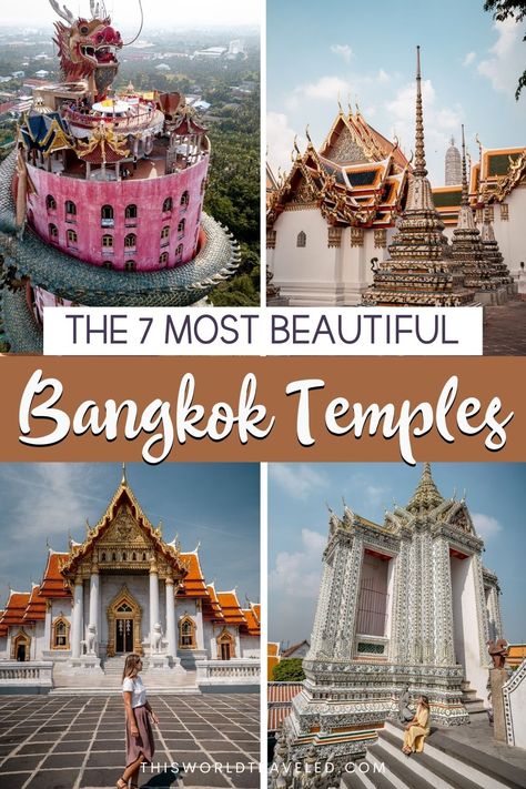 7 Bangkok Temples You Must Visit While in Thailand Thailand Buddha Temples, Temples In Bangkok, Temples Thailand, Bangkok Temples, Wat Pho Bangkok, Thailand Temples, Wat Arun Bangkok, Bangkok Map, Thailand Temple