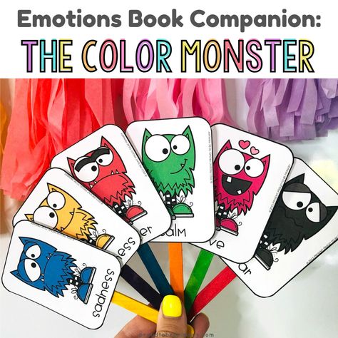 Emotions For Preschoolers Activities, Feelings Small Group Preschool, Big Feelings Book Activities, Color Monster Free Printable, Color Monster Preschool, Monster Activity Preschool, Anger Monster, Monster Feelings, Teaching Feelings Preschool