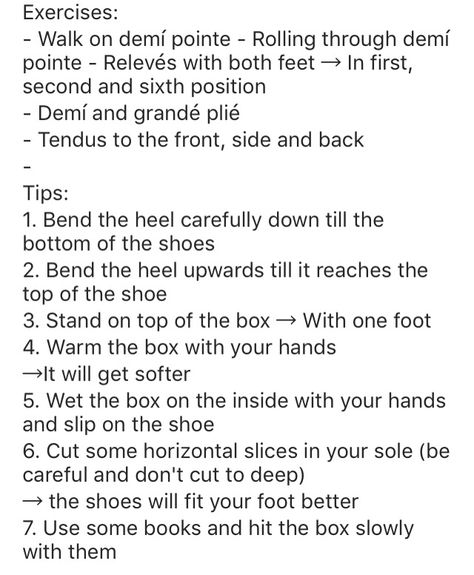 Breaking in Pointe Shoes Breaking In Pointe Shoes, Ballet Terminology, Ballroom Dance Quotes, Pole Dancing Quotes, Break Dancing, Belly Dancing Workout, Salsa Dance Shoes, Rain Quotes, Ballet Exercises