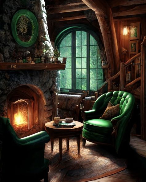 Fantasy Cottage Interior, Fantasy Interior, Tree Cabin, Fairytale Storybook, Decor Bedroom Ideas, Casa Hobbit, Fairytale House, Forest Cabin, Small Bedroom Ideas