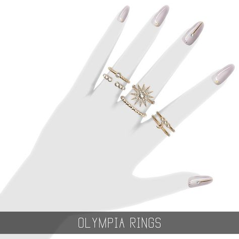 OLYMPIA RINGS | Patreon Sims 4 Nails, Mods Sims 4, Sims 4 Piercings, Sims 4 Tsr, Die Sims 4, Sims 4 Cas Mods, Play Sims 4, The Sims 4 Pc, Simple Rings