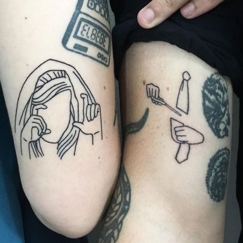 The Office Tattoo, Pam And Jim, Tattoo Tv Shows, Mac Miller Tattoos, Jim And Pam, Harry Tattoos, Traditional Tattoo Designs, Tattoo Maker, Simple Tattoos For Guys