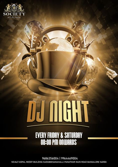 Classy Post / DJ Night Party Flyer Design Dj Night Poster, Flyers Ideas, Party Flyer Design, Dj Night, Dark Background Wallpaper, Party Flyers, Logo Design Video, Billboard Design, Club Flyers