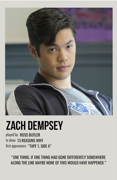 minimal polaroid character poster for zach dempsey from 13 reasons why 13 Reasons Why Zack, 13 Reasons Why Zach Dempsey, Zach Dempsey Aesthetic, 13 Reasons Why Characters, Zack Dempsey, Zach Dempsey 13 Reasons Why, 13 Reasons Why Zach, Female Duos, Clay 13 Reasons Why