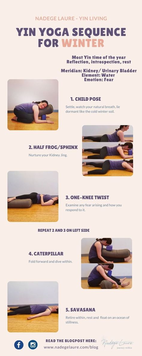 Winter is the most yin time of the year. Take a moment to rest, reflect and nourish your Kidney Jing with this Yin Yoga sequence with Nadege Laure. Restorative Yin Yoga, Yoga Class Themes, Yoga Words, Yin Yoga Class, Yin Yoga Sequence, Yoga Themes, Morning Yoga Routine, Healing Yoga, Yoga Sequence