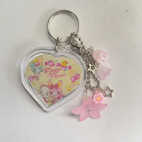 ☆ mezzo piano keychain ☆ heart shaped mezzo piano... - Depop Car Keys Keychain Ideas, Making Keychains, Chains Aesthetic, Pink Guitar, Dior Girl, Pink Keychain, Diy Beaded Rings, Cardboard Crafts Diy, 동화 삽화