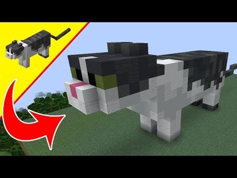 Jellie Cat Satues - Minecraft Cat Statue - Mob Build Tutorial - YouTube Minecraft Cat Statue, Cat Statue, Tuxedo Cat, Tom And Jerry, Cat Decor, Pets Cats, Minecraft, Statue, Building