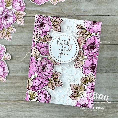 Stampin’ Fancy Friday — CASE a Fancy Friend | Swimming In Stamps Stampin Up Fifth Avenue Floral, Stamping Up Textured Floral, Stampin Up Fancy Flora, Stampin Up Flowers Of Beauty, Irresistable Blooms Cards, Happiness Abounds, Spring Stamps, Ink Spots, Fancy Friday