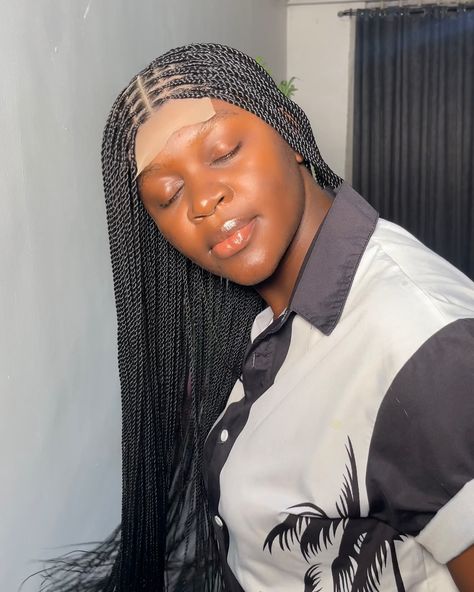 Closure Twist braid wig This wig is tightly braid to last for a very long time. 4*5 closure Quality attachment material DM to order. 42k Braided Closure Wigs, Braiding Extensions, Boubou Styles, Boubou Styles For Women, Braid Wig, Twist Braid, Braided Wigs, Human Braiding Hair, Braiding Hair