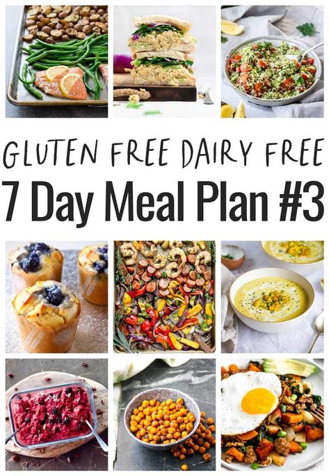 Gluten Free Meal Prep, Dairy Free Recipes Dinner, Gluten Free Meal Plan, Dairy Free Dinner, Gluten And Dairy Free, Dairy Free Diet, Gluten Free Living, Free Meal Plans, Free Meal