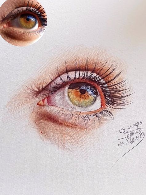 Straykids Art, Ballpen Drawing, Easy Eye Drawing, Oil Pastel Drawings Easy, Ballpoint Pen Art, Scary Drawings, Prismacolor Art, Eye Drawing Tutorials, Sketchbook Drawings