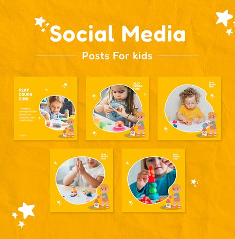 Kids Social Media Post :: Behance Preschool Instagram Post, Toys Social Media Post, Children's Day Creative Post, Preschool Social Media Posts, Educational Social Media Post, Kids Social Media, School Kids Activities, Toddler Daycare, Preschool Boards