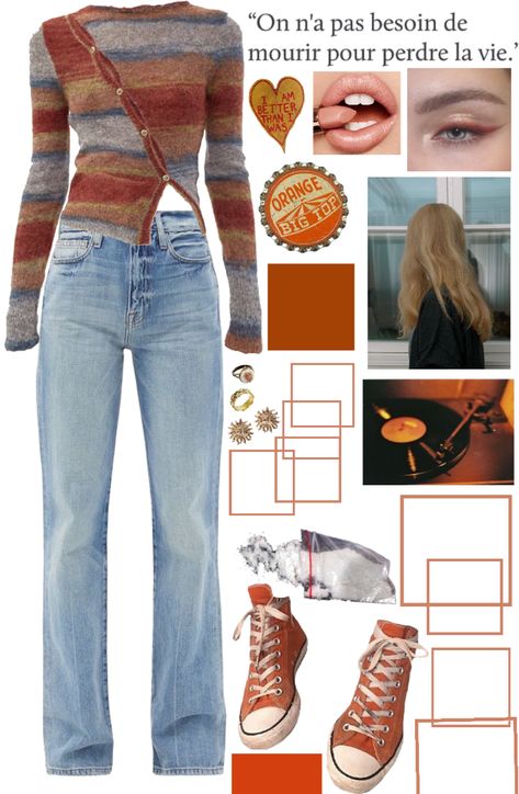 Outfits With Orange Converse, Orange Converse Outfit, Outfits With Orange, Converse Outfit Ideas, Orange Converse, Moodboard Fashion, Converse Outfit, Outfits With Converse, Mood Board Fashion