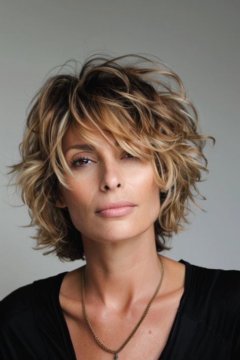 58  Short Shaggy Hair Ideas for an Effortless Look Shaggy Textured Bob, Bob Shaggy Short, Short Flicky Hair, Short Shag Thick Hair, Shaggy Haircuts Medium Messy Bob, Short Shaggy Haircuts Choppy Layers Fine Hair Bob Hairstyles Curly, Chin Length Shag Hairstyles, Textured Layers Short Hair, Short Hair Inspo For Round Face