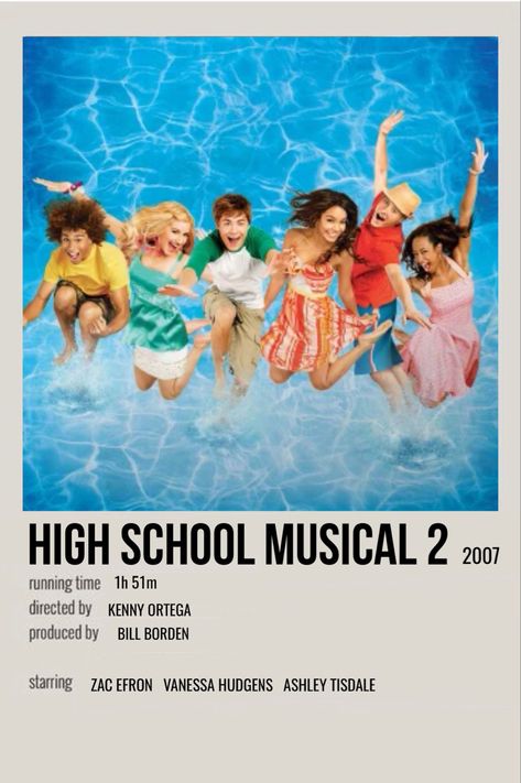 minimal polaroid movie poster for high school musical 2 Polaroid Movie Poster, High School Musical 2, High School Music, Movie Card, Film Posters Minimalist, Summer Movie, Film Posters Vintage, Movie Poster Wall, Movie Covers