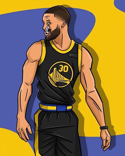 Stephen Curry Animated Wallpaper, Nba Sketch, Stephen Curry Cartoon, Nike Drawing, Basketball Cartoon, Jordan Woods, Basketball Drawings, Nba Artwork, Nba Basketball Art