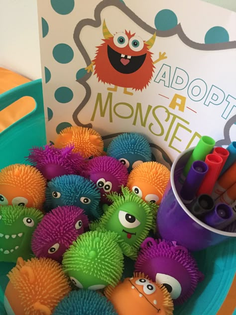 Monster Mash School Party, Adopt A Monster Party Favor, 1st Birthday Monsters Inc Theme, One Year Old Monster Birthday Party, Monster Theme First Birthday Party, Monsters Inc Birthday Party Activities, Monsters Inc Halloween Party, Kids Monster Birthday Party, Monster Theme 2nd Birthday Party