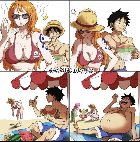 Luffy X Nami Family, Lunami Fanart, Luffy And Nami Fanart, Nami X Luffy, Fem Luffy, One Piece Deviantart, Nami Luffy, One Piece Theme, Luffy X Nami