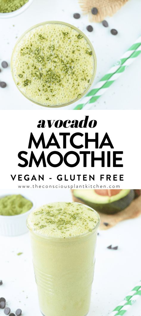 Matcha Powder Smoothie, Matcha Smoothie Recipe, Green Shake, Matcha Green Tea Smoothie, Recipes With Coconut Cream, Chocolate Avocado Smoothie, Avocado Smoothie Recipe, Free Smoothie Recipes, Green Tea Smoothie