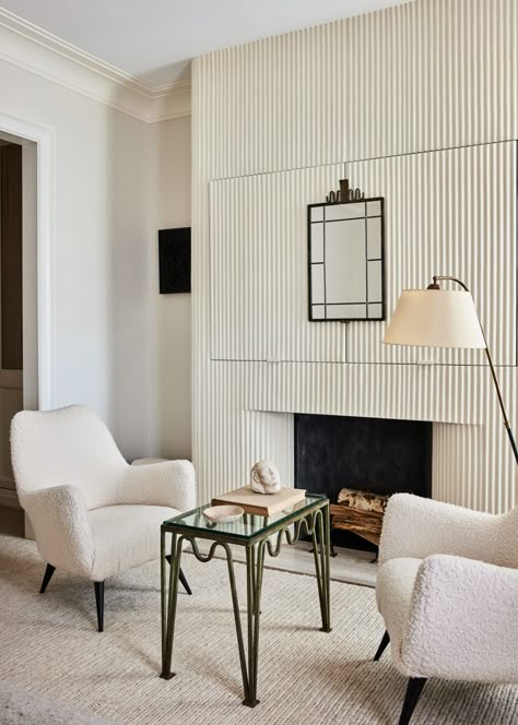 10 Fresh Renovation Ideas That Deserve a Spot on Your 2022 Mood Board | domino Living Room Wall Panel, Wall Panel Ideas, Fireplace Pictures, Jeremiah Brent, Hidden Tv, Panel Ideas, Shaker Style Doors, Nate Berkus, Lounge Design