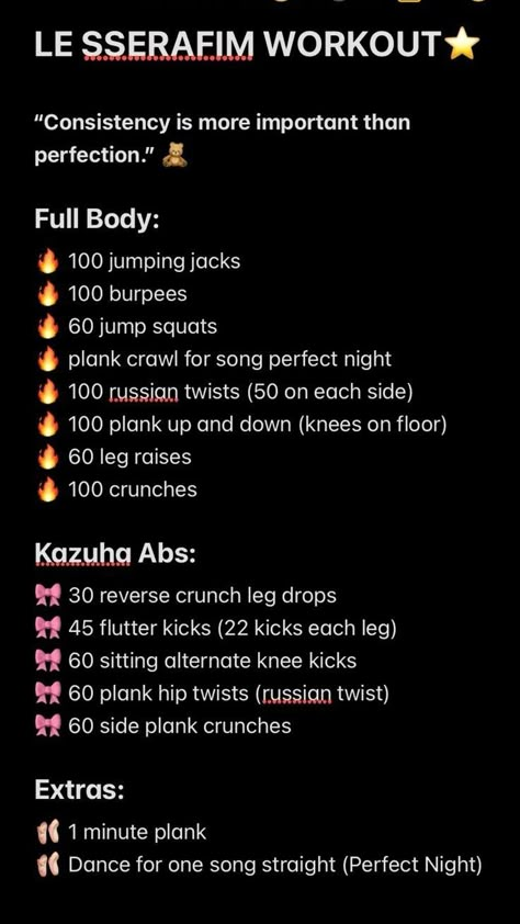 Leseraffim Workout List, Lessarfim Workout, Le Serrafim Work Out, Lesarafirm Workout, Lessafirm Workout, Sakura Workout, Leserrafim Workout, Le Sserafim Workout, Kpop Workout