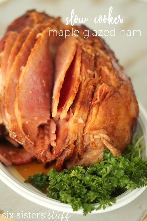 Maple Glazed Ham Recipes, Maple Ham, Slow Cooker Ham Recipes, Maple Glazed Ham, Ham Glaze Recipe, Slow Cooker Ham, Crockpot Ham, Christmas Buffet, Jello Cake