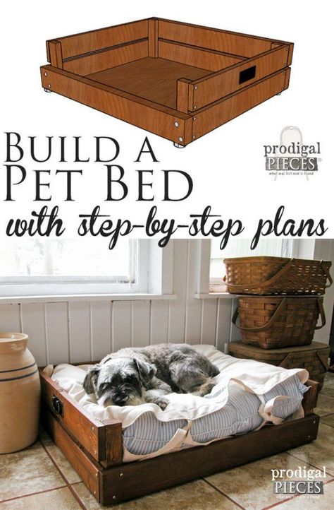 Diy Elevated Dog Bed, Wood Dog Bed, Raised Dog Beds, Wooden Dog Bed, Pallet Dog Beds, Diy Pet Bed, Dogs Diy Projects, Niche Chat, Elevated Dog Bed