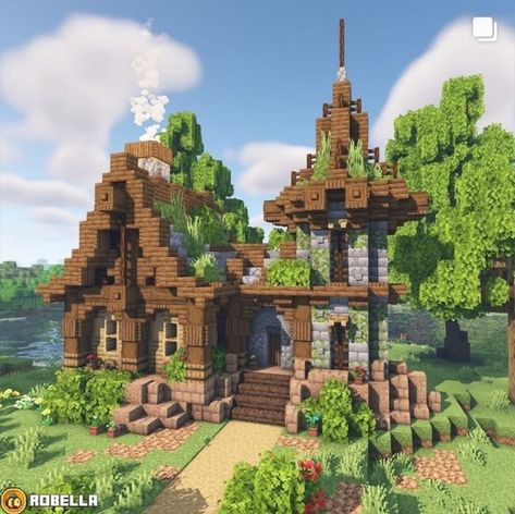 House Ideas Minecraft, Cottage Minecraft, Construction Minecraft, Minecraft House Ideas, Case Minecraft, Minecraft Structures, Bangunan Minecraft, Minecraft Farm, Minecraft Cottage