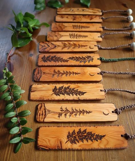 Silent Forest Designs on Instagram: "Our new Pacific yew bookmarks, and last order of the year recently landed at the beautiful @alcove_homegrown_living in Qualicum beach! 🌿 Our bookmarks are now completely handmade by my husband, and created with sustainability sourced wood from @bahnmanntimber— local from Vancouver Island. So grateful for all the support this year from our local shops, customers, and everyone on here! Thank you so much!!! ❤️ My final project will be a Giveaway coming up in Wood Burn Bookmarks, Wood Burning Bookmarks, Wood Burned Bookmarks, Woodburning Bookmarks, Wood Burnt Bookmarks, Wood Bookmark Ideas, Qualicum Beach, Wooden Engraved Bookmarks, Forest Designs