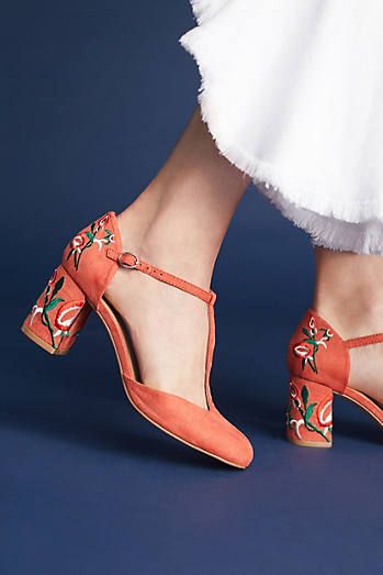 Floral Embroidered Heels, Embroidered Heels, Floral Heels, Sandals Outfit, Anthropologie Shoes, Dancing Shoes, Embroidered Shoes, Clog Sandals, Sport Sandals