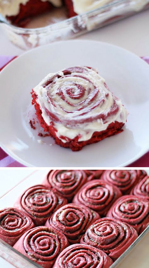 Red Velvet Cinnamon Rolls, Cake Mix Cinnamon Rolls, Red Velvet Recipes, Red Velvet Cake Mix, Boxed Cake, Duncan Hines, Mix Recipes, Cinnamon Rolls Recipe, Cake Mix Recipes