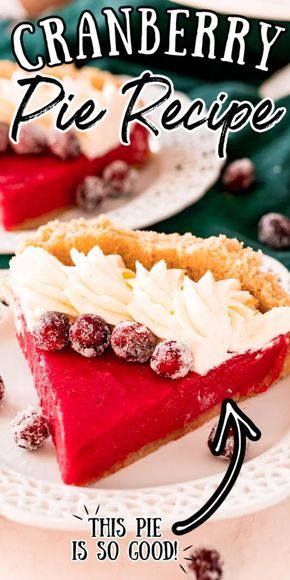 Cranberry Pie Filling, Christmas Pie Recipes, Cranberry Pie Recipes, Cranberry Cheesecake Bars, Cranberry Filling, Cranberry Cheesecake, Cranberry Pie, Christmas Pie, Shortbread Crust