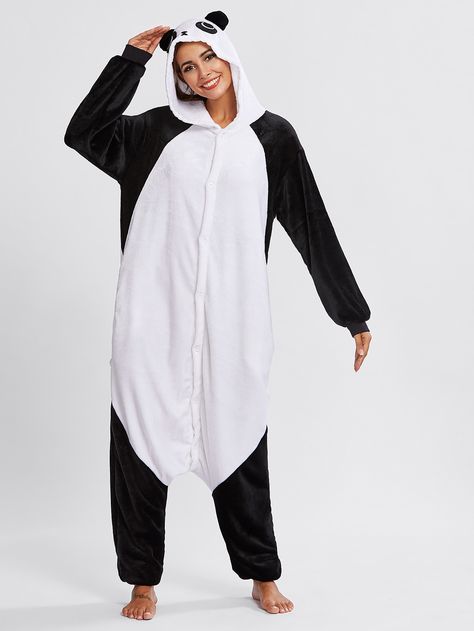 Shop Drop Crotch Panda Pj Jumpsuit online. SheIn offers Drop Crotch Panda Pj Jumpsuit & more to fit your fashionable needs. Shifting Clothes, Panda Pyjamas, Jumpsuit Online, Dream Clothes, Rompers Women, Nun Dress, Jumpsuits For Women, Pajamas, Outfit Ideas