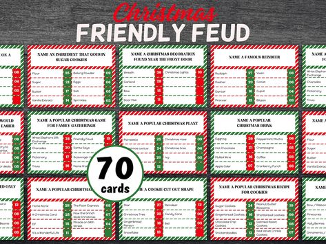 This Party Games item by TheHustlingCatLady has 30 favorites from Etsy shoppers. Ships from United States. Listed on 15 Dec, 2023 Free Printable Family Feud Christmas Questions, Family Fued Christmas, Christmas Family Fued Free Printable, Christmas Family Feud Printable Free, Family Feud Christmas Questions, Christmas Family Fued, Christmas Friendly Feud, Christmas Plays, Stream Ideas