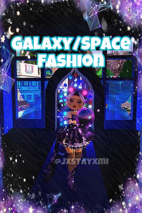 Royale High Space Outfit, Space Fashion Royale High, Galaxy Space Fashion Royale High, Island Fits, Sunset Ideas, Outfit Themes, Royals High, Royal High Outfits Ideas Cheap, Galaxy Outfit