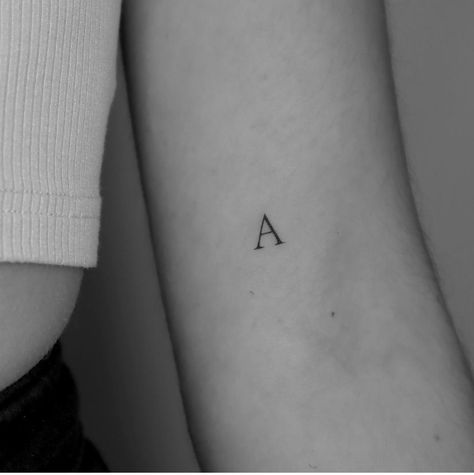 Tiny A Tattoo, Capital A Tattoo, Initial A Tattoo Ideas, A Tatoos Alphabet, Small A Tattoo Letter, The Letter A Tattoo, A Font Tattoo, Cursive A Tattoo, Small A Tattoo