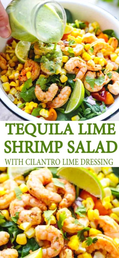 Tequila Lime Shrimp Salad, Avocado Corn Salad With Grilled Shrimp, Garlic Lime Roasted Shrimp Salad, Shrimp Fajita Pasta Salad 12 Tomatoes, Salads With Cilantro, Mexican Shrimp Salad Recipes, Margarita Salad, Marinated Shrimp Salad, Cold Shrimp Salad Recipes