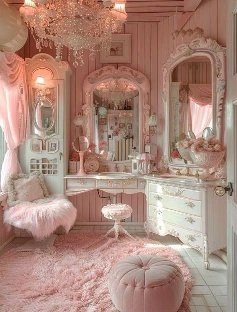 Magic Decor, Princess Life, Bedroom Victorian, Dream Bedroom Inspiration, Barbie Dreamhouse, Victorian Bedroom, Kids Beds, Pink Theme, Cute Bedroom Decor