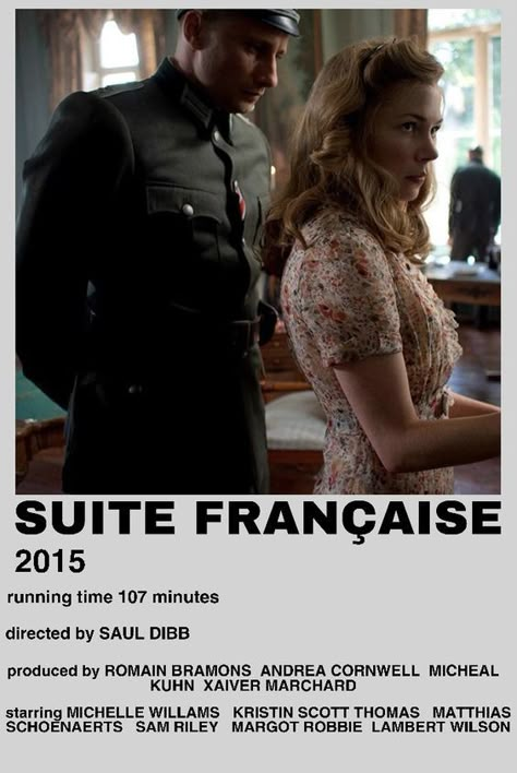 Suite Francaise Movie, French Films To Watch, French Films Aesthetic, French Movies Aesthetic, Best French Movies, French Series, French Movie Posters, Period Drama Movies, Matthias Schoenaerts