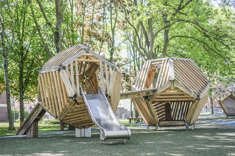 Natural Playground Equipment - Climbing Frame No.5 Abstract Playground, Playground Wood, Wood Playground, Wooden Playground, Climbing Frames, Children Park, Park Playground, School Playground, Natural Playground