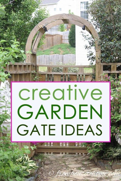 Gate Arches Entrance, Small Garden Gates, Garden Gate Ideas, Old Garden Tools, Metal Arbor, Wooden Garden Gate, Backyard Gates, Backyard Structures, Metal Garden Gates