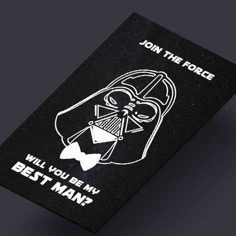 Star Wars Groomsmen, Star Wars Wedding Decorations, Luke I Am Your Father, Formal Proposals, Wedding Invitation Design Modern, Groomsmen Boxes, Grooms Table, Best Man Proposal, Star Wars Wedding Theme