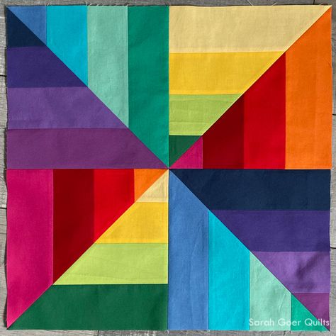 Rainbow Quilt Block, Bedroom Quilts, Quilt Retreat, Rainbow Quilt, Sewing Class, Strip Quilts, Memory Quilt, Barn Quilts, Quilting Crafts