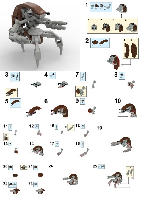 Lego Star Wars At Te, Lego Star Wars Moc Instructions, Lego Star Wars Droids, Micro Scale Lego, Lego Droideka, Lego Star Wars Clone Wars, Lego Creations Instructions, Custom Lego Star Wars, Fictional Cities