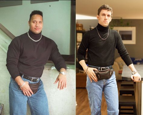 '90's Throwback Dwayne The Rock Johnson' is undoubtedly a bold costume, but one that should pay real dividends on the trick or treat circuit. Thank us later. #TheRock #Fashion #90s #Bold The Rock 90s, Rocker Costume, Halloween Costumes 2014, 90s Halloween Costumes, Hallowen Ideas, 90s Costume, 90s Halloween, Black Halloween Dress, College Halloween